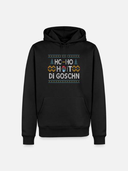 HO HO HOIT DI GOSCHN WEIHNACHTSPULLOVER GESCHENK - Männer Premium Bio Hoodie - Schwarz