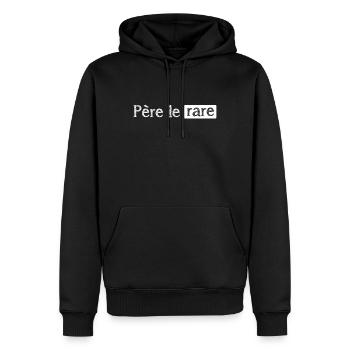 PERE LE RARE - Sweat à capuche Premium bio Homme - noir - Devant - Nico (187cm)
