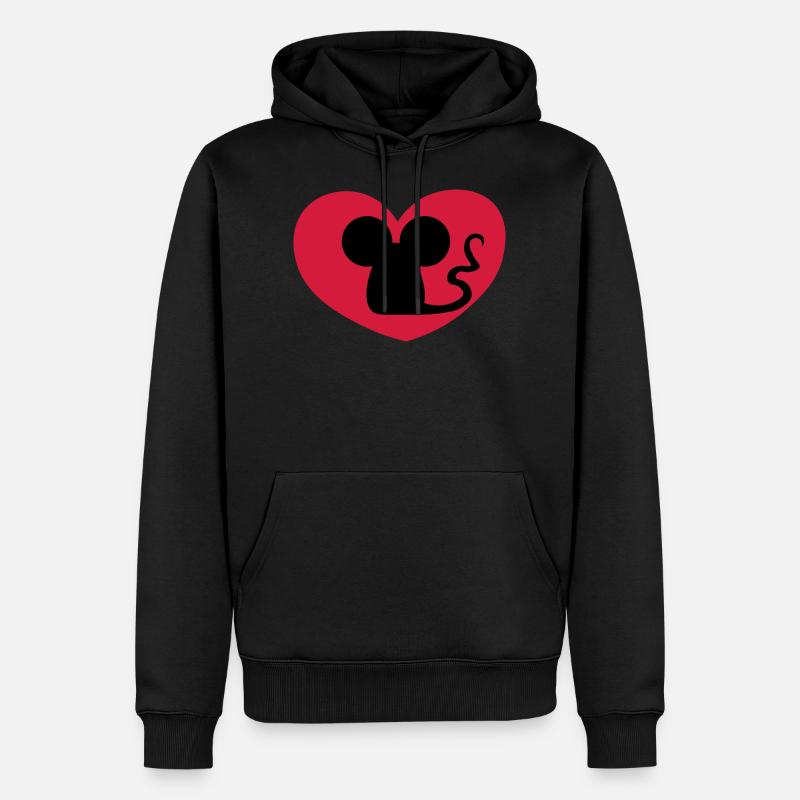 Souris amoureuse / Souris amoureuse / souris amoureuse - Sweat à capuche Premium bio Homme - noir