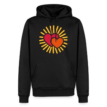 Sun hearts sun hearts - coeur soleil - gift - Men’s Premium Organic Hoodie - black - Front - Nico (187cm)