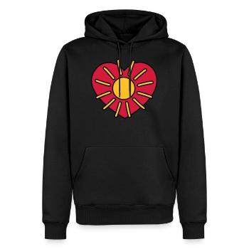Soleil Soleil - sunshine - soleil - Sweat à capuche Premium bio Homme - noir - Devant - Nico (187cm)