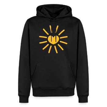 Herzsonne Sonne Sonnenschein - heart sun sunshine - Men’s Premium Organic Hoodie - black - Front - Nico (187cm)