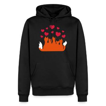 Fuchs Familie fox family famille renard - Männer Premium Bio Hoodie - Schwarz - Vorne - Nico (187cm)