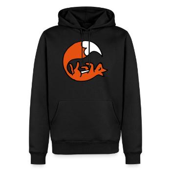Cute playing fox - Niedlicher spielender Fuchs - Männer Premium Bio Hoodie - Schwarz - Vorne - Nico (187cm)