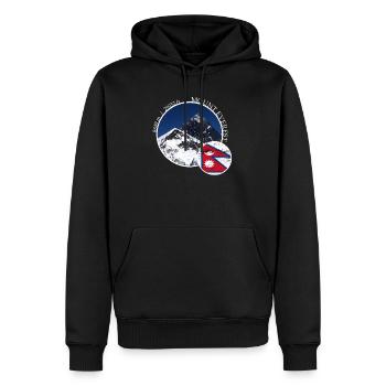 Randonnée sur le mont Everest Nepal Tibet - Sweat à capuche Premium bio Homme - noir - Devant - Nico (187cm)