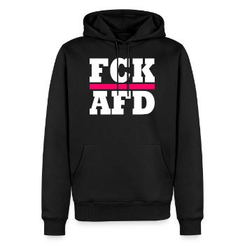 Fck afd - Männer Premium Bio Hoodie - Schwarz - Vorne - Nico (187cm)