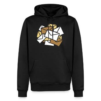 Nachrichten Briefe News Letters Post mail - Männer Premium Bio Hoodie - Schwarz - Vorne - Nico (187cm)