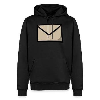 Briefsymbol Nachricht E-Mail Brief Sendung - Männer Premium Bio Hoodie - Schwarz - Vorne - Nico (187cm)