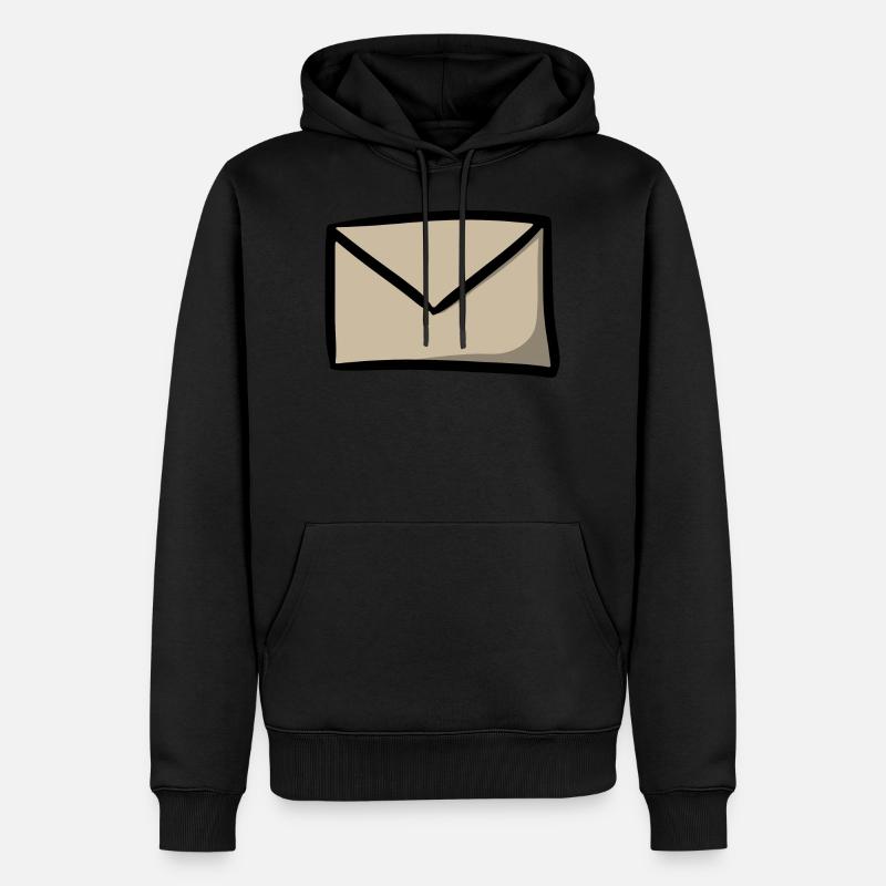 Briefsymbol Nachricht E-Mail Brief Sendung - Männer Premium Bio Hoodie - Schwarz