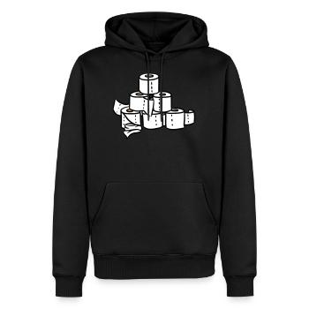 Klopapier Turm Pyramide Corona Hamstern Pandemie - Männer Premium Bio Hoodie - Schwarz - Vorne - Nico (187cm)