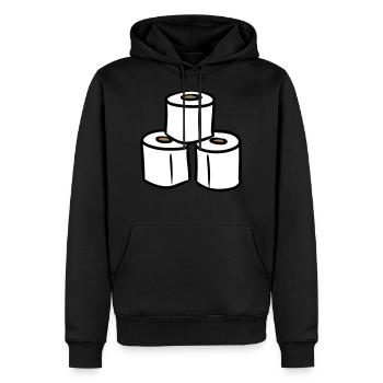PQ Tour de papier toilette - Sweat à capuche Premium bio Homme - noir - Devant - Nico (187cm)