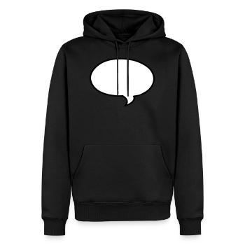 Bulles Speech bubble bulle - Sweat à capuche Premium bio Homme - noir - Devant - Nico (187cm)