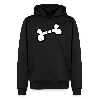 Chien dog bone Os de chien - Sweat à capuche Premium bio Homme - noir - Devant - Nico (187cm)
