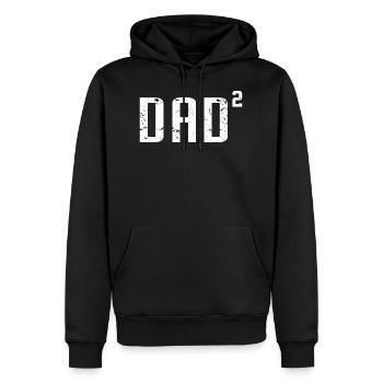 DAD von 2 - lustige Vatertagsgeschenk - Papa zwei Kinder - Männer Premium Bio Hoodie - Schwarz - Vorne - Nico (187cm)