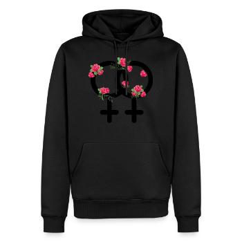 Lgbt Rosen lesbian pride lesbisch Geschenkidee - Männer Premium Bio Hoodie - Schwarz - Vorne - Nico (187cm)