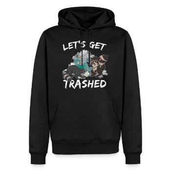 Ratons laveurs cadeau raton laveur - Sweat à capuche Premium bio Homme - noir - Devant - Nico (187cm)