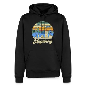 Augsburg Skyline Heimat Stadt Bayern Schwaben - Männer Premium Bio Hoodie - Schwarz - Vorne - Nico (187cm)
