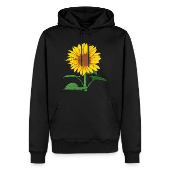 Sonnenblume - Männer Premium Bio Hoodie - Schwarz - Vorne - Nico (187cm)