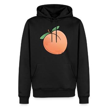 Pfirsich - Männer Premium Bio Hoodie - Schwarz - Vorne - Nico (187cm)