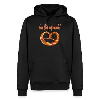 Brezel Design - Männer Premium Bio Hoodie - Schwarz - Vorne - Nico (187cm)