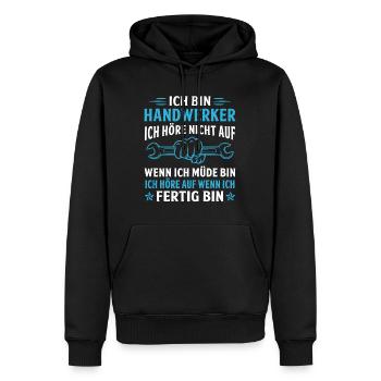 ich bin handwerker - Männer Premium Bio Hoodie - Schwarz - Vorne - Nico (187cm)