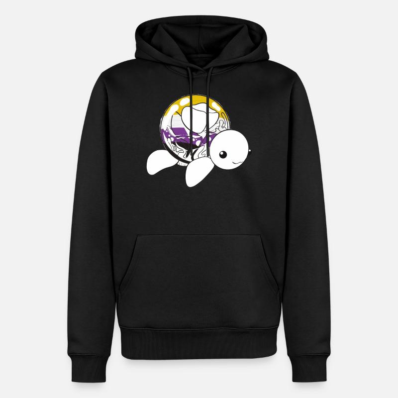 Non binary turtle - Sweat à capuche Premium bio Homme - noir