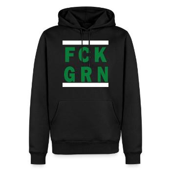 Anti Grünen Kein Bock auf Baerbock FCK GRN T Shirt - Männer Premium Bio Hoodie - Schwarz - Vorne - Nico (187cm)