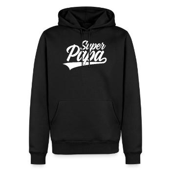SUPER PAPA SUPERPAPA - Männer Premium Bio Hoodie - Schwarz - Vorne - Nico (187cm)