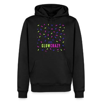 Lets Glow Crazy Neon Party Design - Männer Premium Bio Hoodie - Schwarz - Vorne - Nico (187cm)