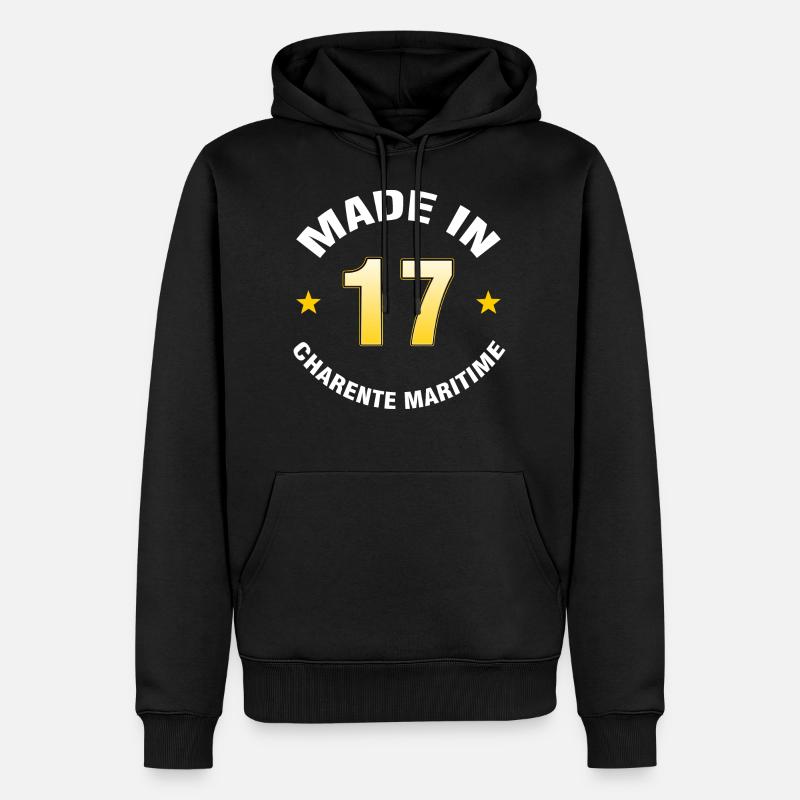 Charente Maritime - Sweat à capuche Premium bio Homme - noir