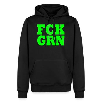 Fck grn - Sweat à capuche Premium bio Homme - noir - Devant - Nico (187cm)