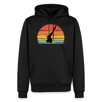 Lake Garda - sunset - Men’s Premium Organic Hoodie - black - Front - Nico (187cm)