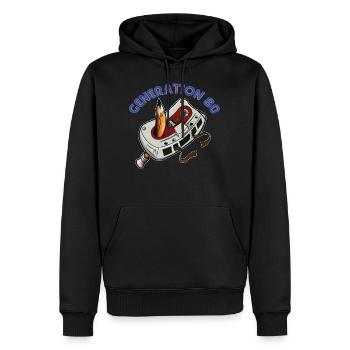 gen80 - Sweat à capuche Premium bio Homme - noir - Devant - Nico (187cm)