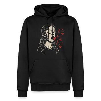 Blindfolded Girl - Männer Premium Bio Hoodie - Schwarz - Vorne - Nico (187cm)