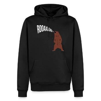Ours ci-dessous - Sweat à capuche Premium bio Homme - noir - Devant - Nico (187cm)