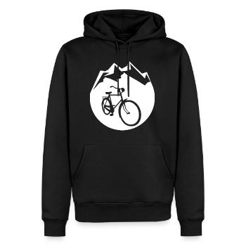 Kreis - Berg - Radfahren - (4) - Männer Premium Bio Hoodie - Schwarz - Vorne - Nico (187cm)