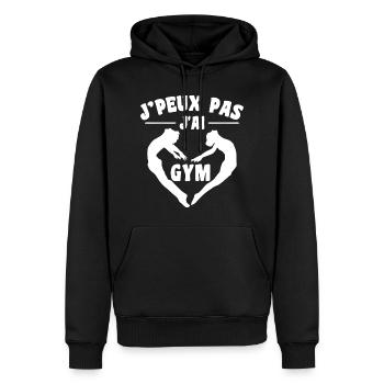 Ich kann kein Fitnessstudio | Gymnastik Geschenk | Fitnessstudio - Männer Premium Bio Hoodie - Schwarz - Vorne - Nico (187cm)