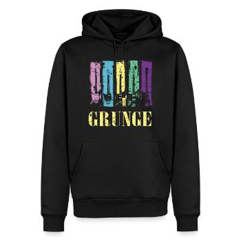 Grunge Guitare Couleur Pop Rock Style Vintage - Sweat à capuche Premium bio Homme - noir - Devant - Nico (187cm)