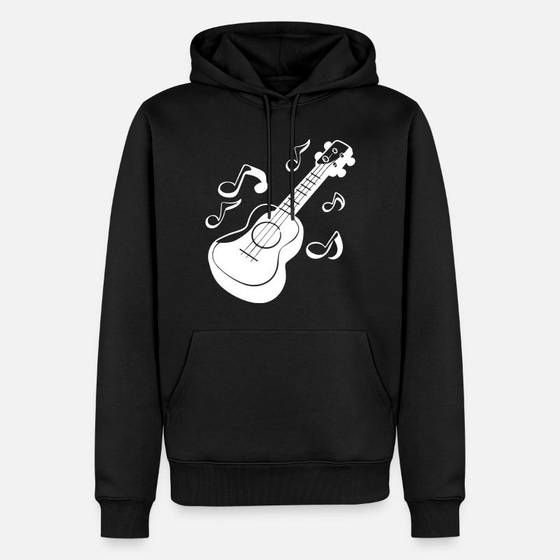 Graphiques Ukulele - Sweat à capuche Premium bio Homme - noir