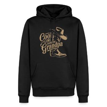 Danse en ligne décontractée de cow-boy avec grand-père qui dit - Sweat à capuche Premium bio Homme - noir - Devant - Nico (187cm)
