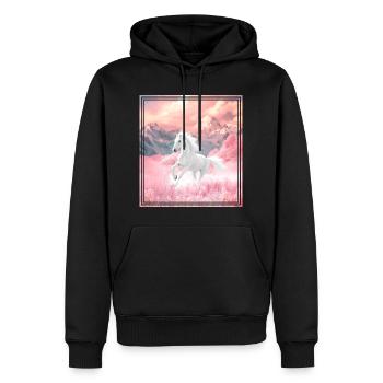 Pferd  - Männer Premium Bio Hoodie - Schwarz - Vorne - Nico (187cm)