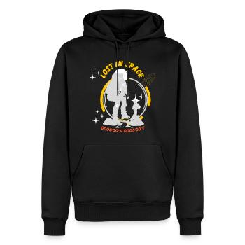 Perdus dans l’espace – Astronaut Trail - Sweat à capuche Premium bio Homme - noir - Devant - Nico (187cm)