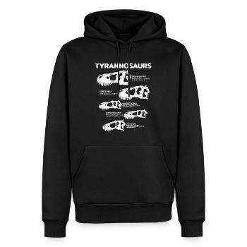 Tyrannosaurus Tarbosaurus Albertosaurus Fact Sheet - Männer Premium Bio Hoodie - Schwarz - Vorne - Nico (187cm)