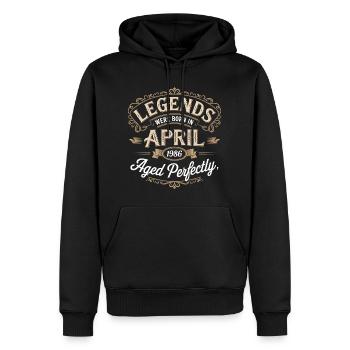 Cadeau Anniversaire Avril 1986 Génial depuis Avril - Sweat à capuche Premium bio Homme - noir - Devant - Nico (187cm)