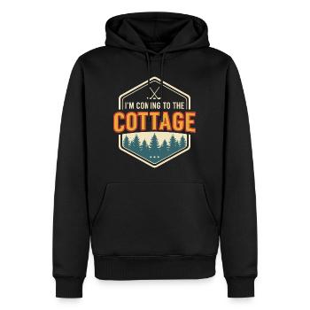 Wochenende in der Retro-Naturlandschaft - Männer Premium Bio Hoodie - Schwarz - Vorne - Nico (187cm)