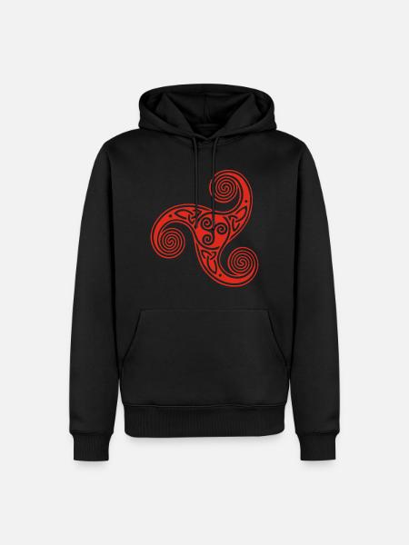 Keltisches Stammessymbol (Rot) - Männer Premium Bio Hoodie - Schwarz