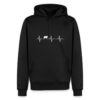 Kuh Kühe Landwirtschaft Bauernhof Herzschlag - Männer Premium Bio Hoodie - Schwarz - Vorne - Nico (187cm)