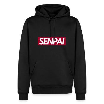 SENPAI - Sweat à capuche Premium bio Homme - noir - Devant - Nico (187cm)