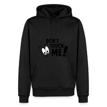 Berühre mich nicht, berühre mich nicht, halte dich von mir fern - Männer Premium Bio Hoodie - Schwarz - Vorne - Nico (187cm)