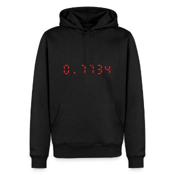 LED Calculator Hello | 0.7734 - Men’s Premium Organic Hoodie - black - Front - Nico (187cm)
